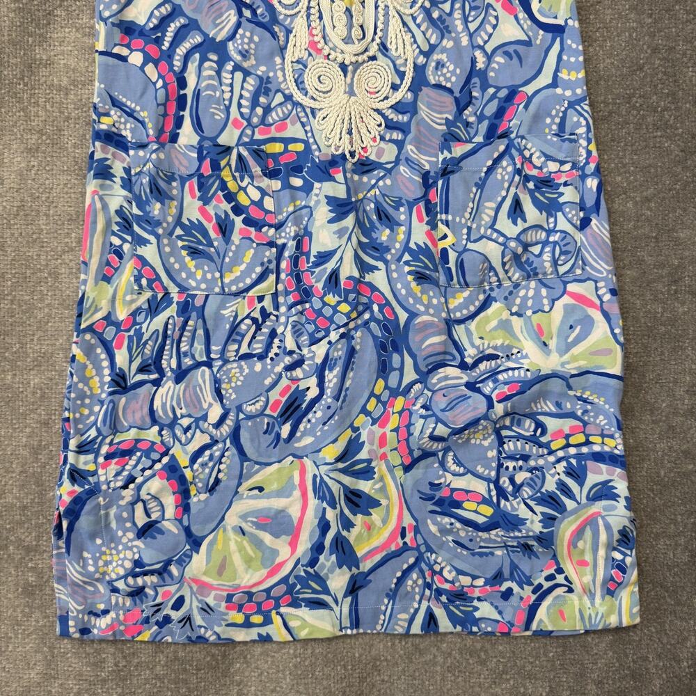 Lilly Pulitzer Dress Womens 0 Shell Print Lace Trim Sleeveless Summer Casual - Picture 3 of 11